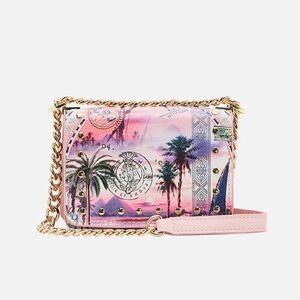 Camilla “Milla’s Got Mail” Mini Crossbody Box Boho Bag Purse w Chain Strap